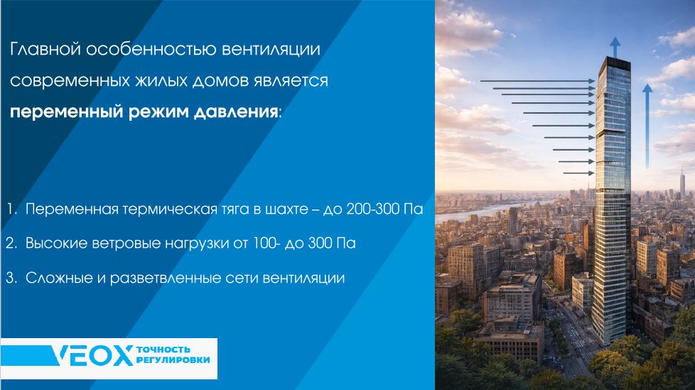 Термическая тяга и Стак эффект для высотных домов с CAV клапанми