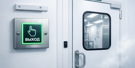 Датчик открытия дверей в чистых помещениях и увязка с автоматикой для поддержания давления